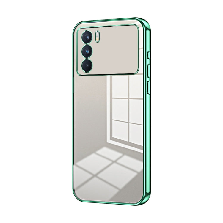 For OPPO K9 Pro Transparent Plating Fine Hole Phone Case(Green) - OPPO Cases by PMC TechLife | Online Shopping South Africa | PMC TechLife | Buy Now Pay Later Mobicred