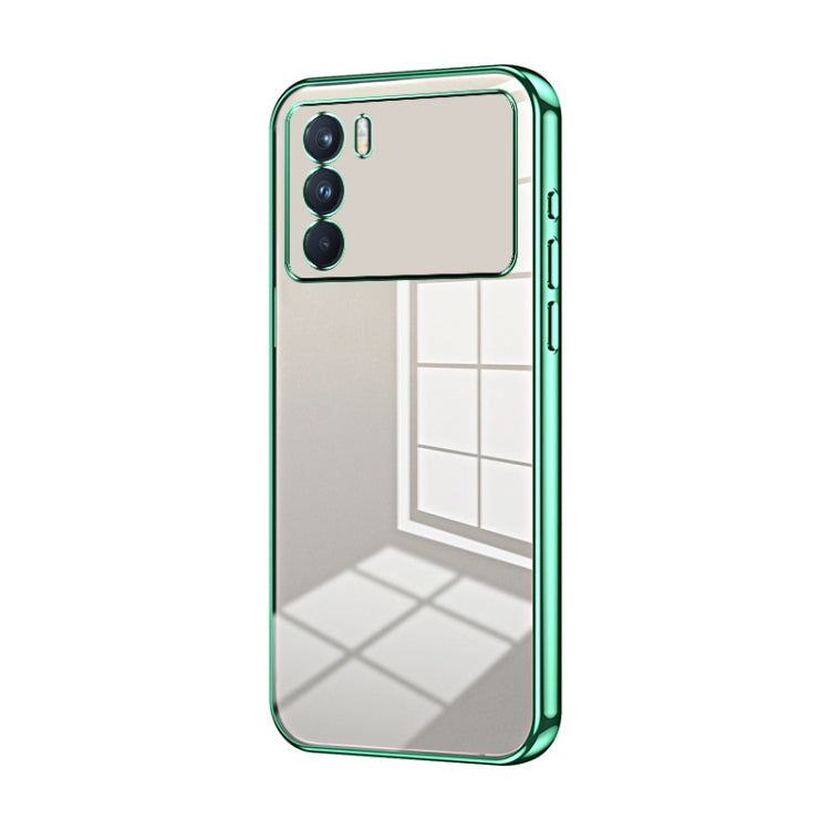 For OPPO K9 Pro Transparent Plating Fine Hole Phone Case(Green) - OPPO Cases by PMC Jewellery | Online Shopping South Africa | PMC Jewellery | Buy Now Pay Later Mobicred