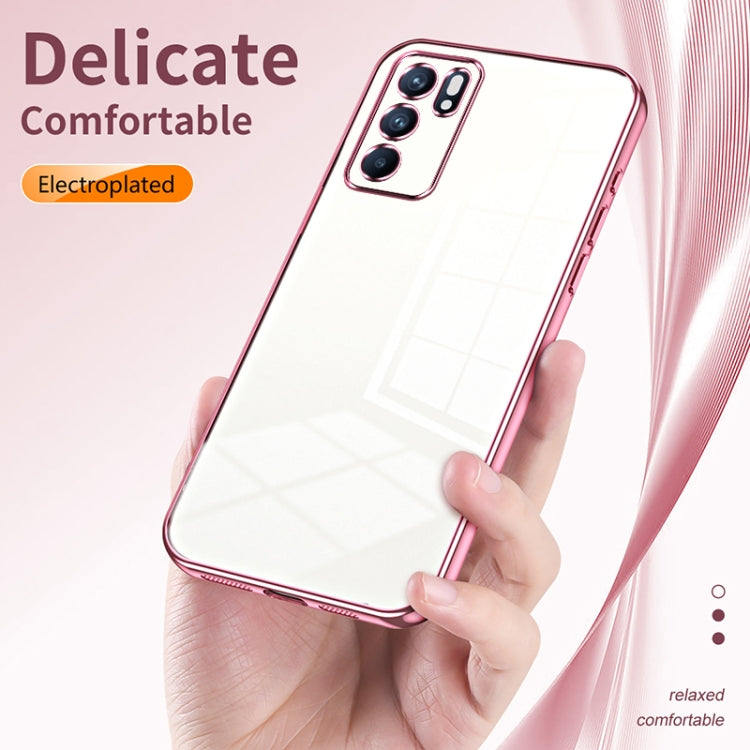 For OPPO Reno6 Indian / Malay Transparent Plating Fine Hole Phone Case(Green) - OPPO Cases by PMC TechLife | Online Shopping South Africa | PMC TechLife | Buy Now Pay Later Mobicred