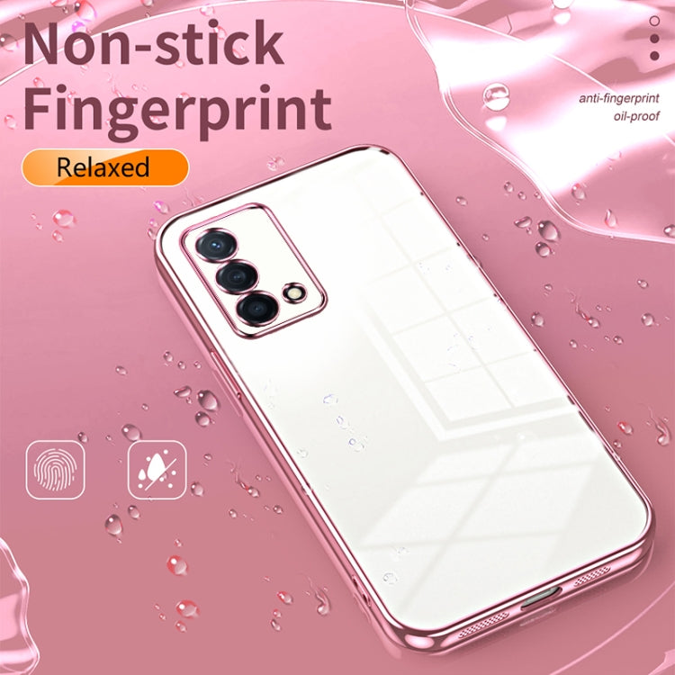 For OPPO K9 Transparent Plating Fine Hole Phone Case(Pink) - OPPO Cases by PMC Jewellery | Online Shopping South Africa | PMC Jewellery | Buy Now Pay Later Mobicred