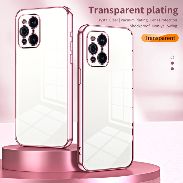For OPPO Find X3 / Find X3 Pro Transparent Plating Fine Hole Phone Case(Purple) - OPPO Cases by PMC Jewellery | Online Shopping South Africa | PMC Jewellery | Buy Now Pay Later Mobicred