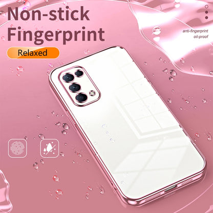 For OPPO Reno5 4G/5G / Reno5 K Transparent Plating Fine Hole Phone Case(Pink) - OPPO Cases by PMC Jewellery | Online Shopping South Africa | PMC Jewellery | Buy Now Pay Later Mobicred