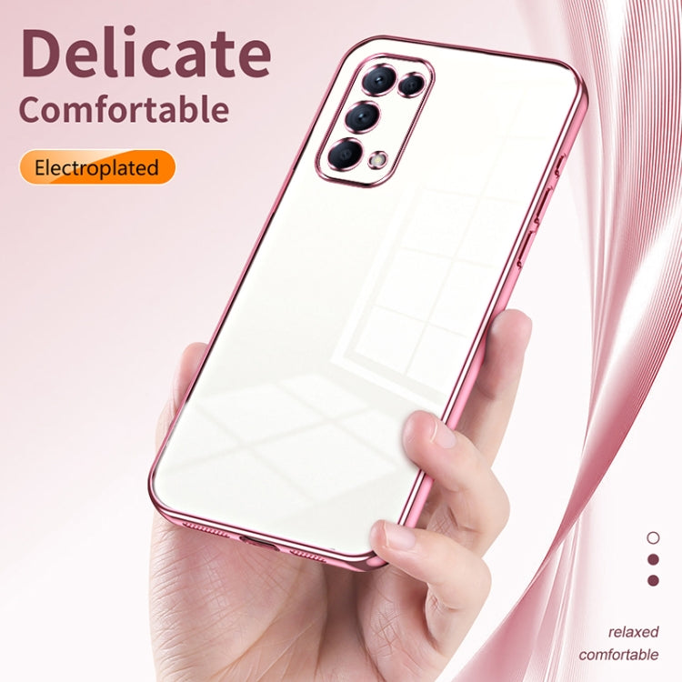 For OPPO Reno5 4G/5G / Reno5 K Transparent Plating Fine Hole Phone Case(Gold) - OPPO Cases by PMC Jewellery | Online Shopping South Africa | PMC Jewellery | Buy Now Pay Later Mobicred