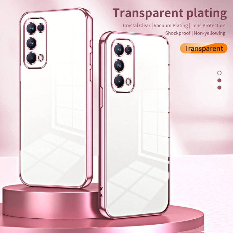 For OPPO Reno5 Pro Transparent Plating Fine Hole Phone Case(Purple) - OPPO Cases by PMC TechLife | Online Shopping South Africa | PMC TechLife | Buy Now Pay Later Mobicred