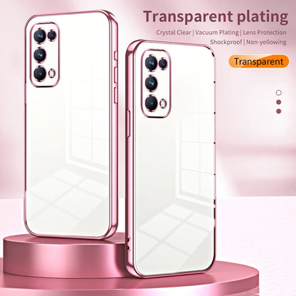 For OPPO Reno5 Pro Transparent Plating Fine Hole Phone Case(Transparent) - OPPO Cases by PMC Jewellery | Online Shopping South Africa | PMC Jewellery | Buy Now Pay Later Mobicred