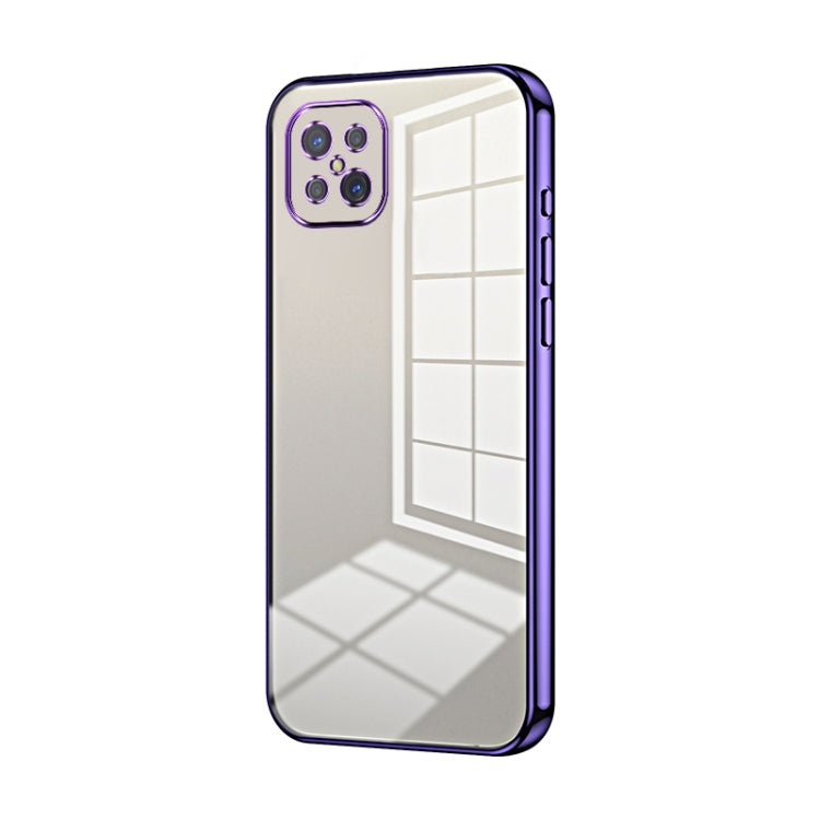 For OPPO A92s / Reno4 Z 5G Transparent Plating Fine Hole Phone Case(Purple) - OPPO Cases by PMC Jewellery | Online Shopping South Africa | PMC Jewellery | Buy Now Pay Later Mobicred