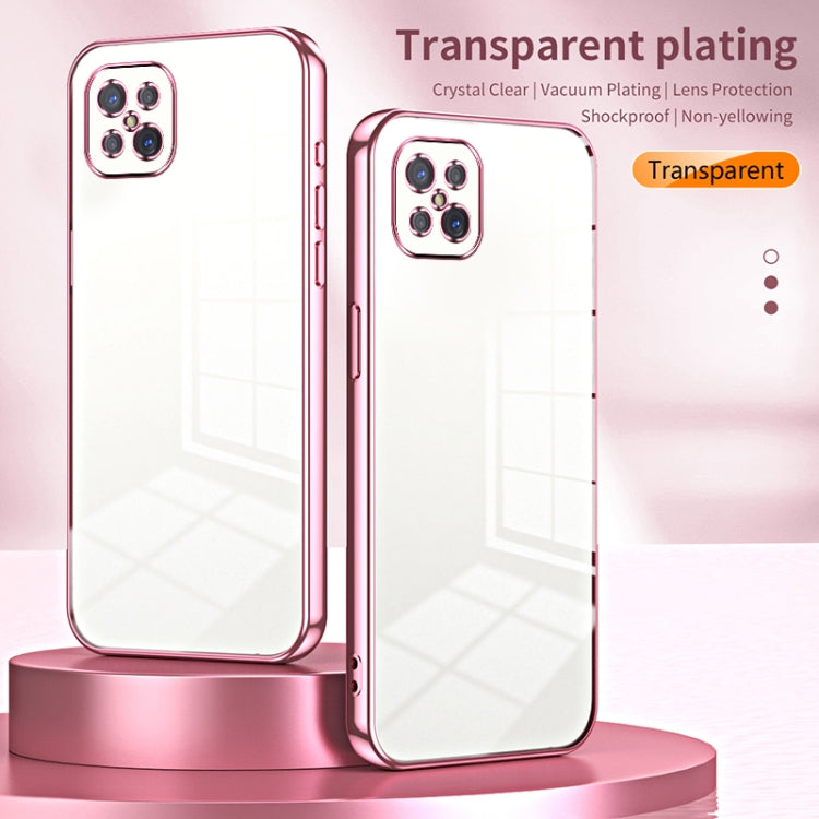 For OPPO A92s / Reno4 Z 5G Transparent Plating Fine Hole Phone Case(Gold) - OPPO Cases by PMC Jewellery | Online Shopping South Africa | PMC Jewellery | Buy Now Pay Later Mobicred