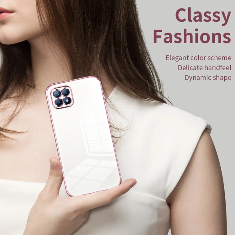 For OPPO Reno4 SE Transparent Plating Fine Hole Phone Case(Transparent) - OPPO Cases by PMC TechLife | Online Shopping South Africa | PMC TechLife | Buy Now Pay Later Mobicred