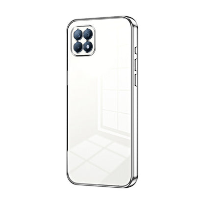 For OPPO Reno4 SE Transparent Plating Fine Hole Phone Case(Silver) - OPPO Cases by PMC Jewellery | Online Shopping South Africa | PMC Jewellery | Buy Now Pay Later Mobicred