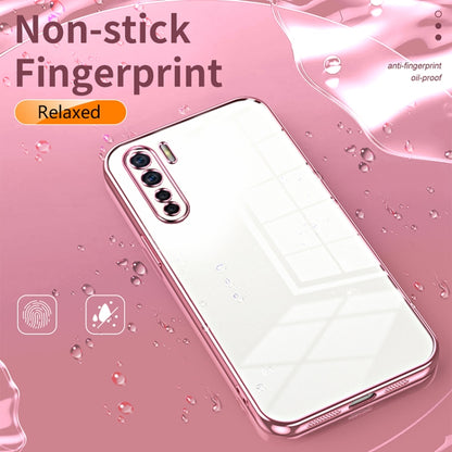 For OPPO Reno3 4G / F15 / A91 Transparent Plating Fine Hole Phone Case(Gold) - OPPO Cases by PMC Jewellery | Online Shopping South Africa | PMC Jewellery | Buy Now Pay Later Mobicred