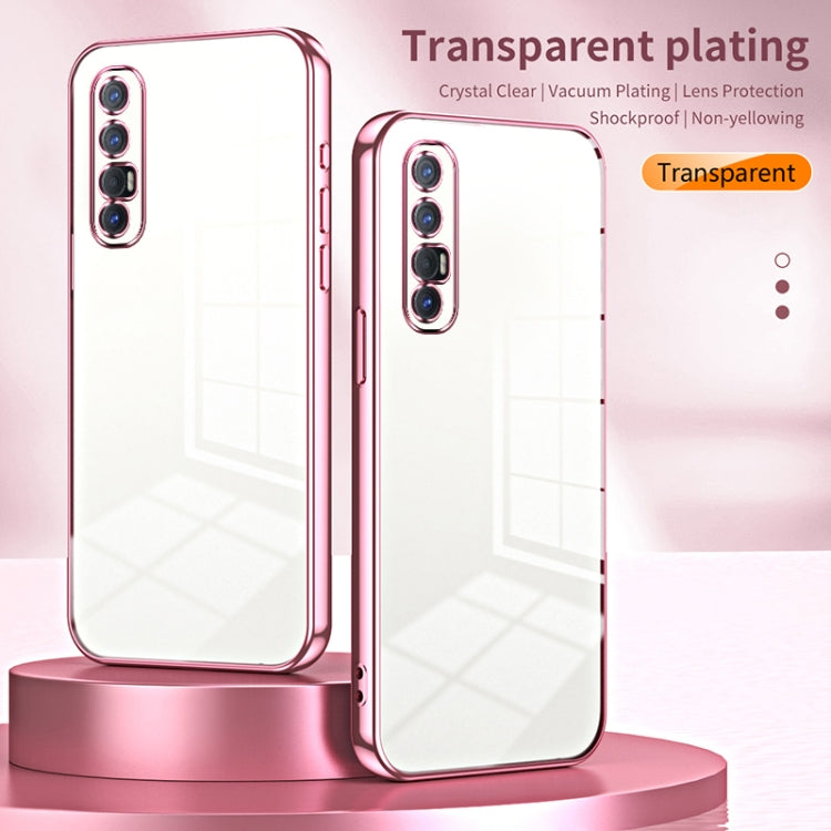 For OPPO Reno3 Pro Transparent Plating Fine Hole Phone Case(Purple) - OPPO Cases by PMC Jewellery | Online Shopping South Africa | PMC Jewellery | Buy Now Pay Later Mobicred