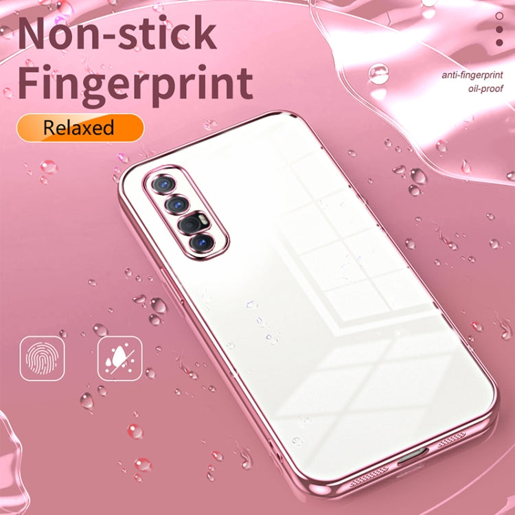For OPPO Reno3 Pro Transparent Plating Fine Hole Phone Case(Transparent) - OPPO Cases by PMC TechLife | Online Shopping South Africa | PMC TechLife | Buy Now Pay Later Mobicred