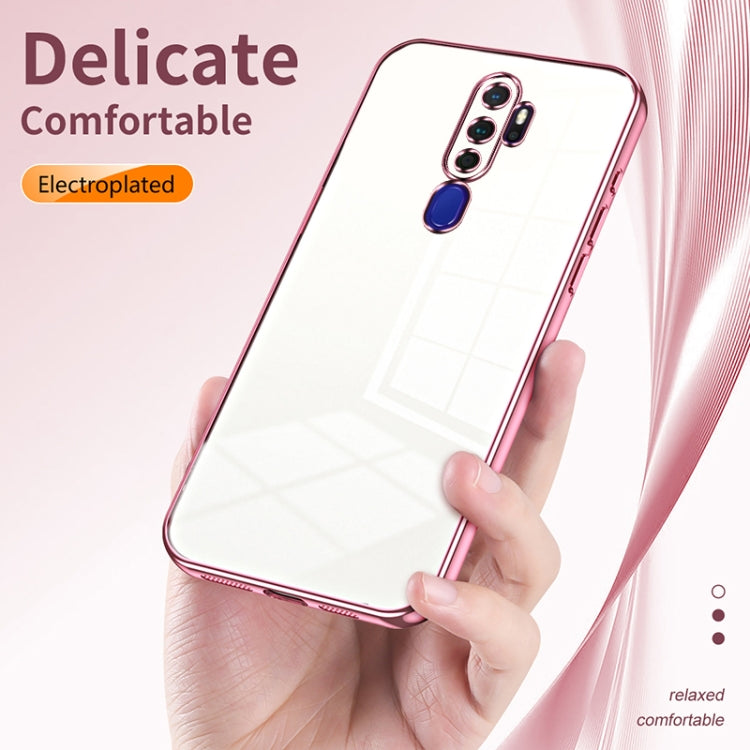 For OPPO A11x / A9 2020 Transparent Plating Fine Hole Phone Case(Blue) - OPPO Cases by PMC TechLife | Online Shopping South Africa | PMC TechLife | Buy Now Pay Later Mobicred