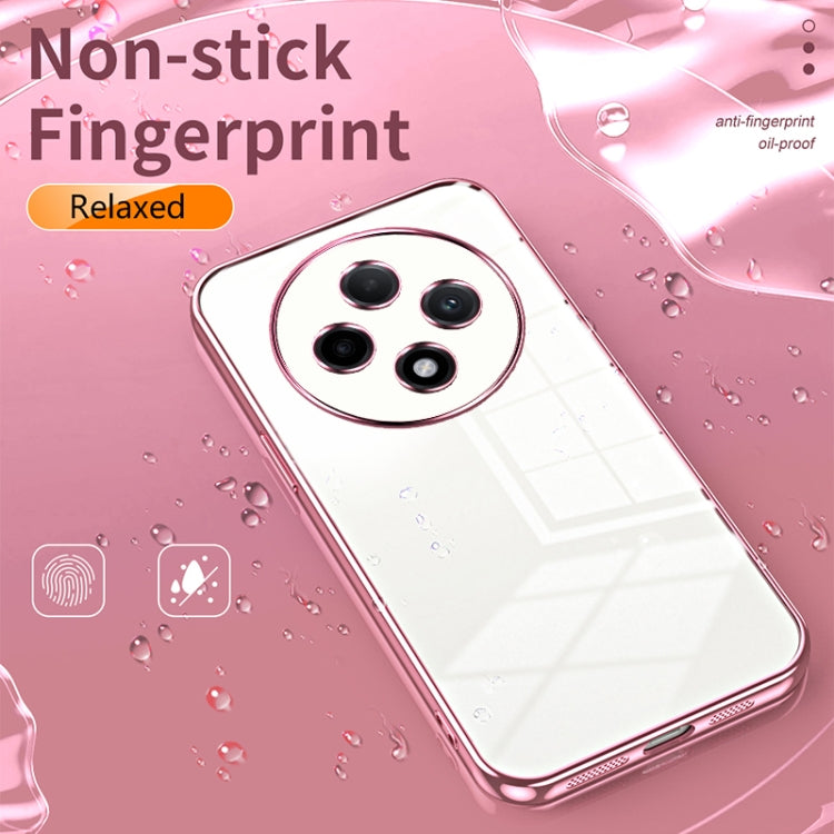 For OPPO A3 Pro Transparent Plating Fine Hole Phone Case(Gold) - OPPO Cases by PMC TechLife | Online Shopping South Africa | PMC TechLife | Buy Now Pay Later Mobicred