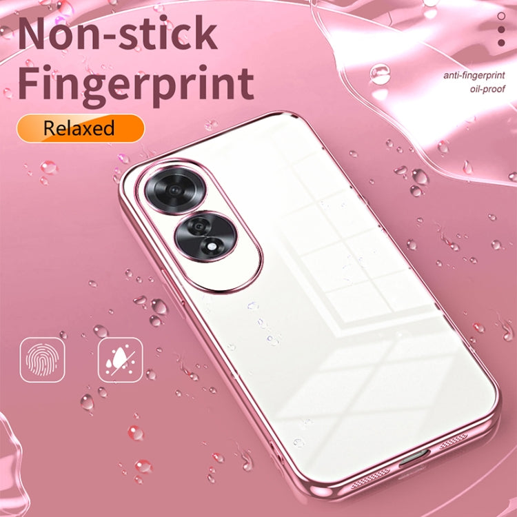 For OPPO A60 Transparent Plating Fine Hole Phone Case(Green) - OPPO Cases by PMC TechLife | Online Shopping South Africa | PMC TechLife | Buy Now Pay Later Mobicred