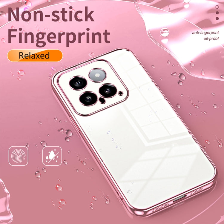 For Xiaomi 14 Transparent Plating Fine Hole Phone Case(Silver) - 14 Cases by PMC TechLife | Online Shopping South Africa | PMC TechLife