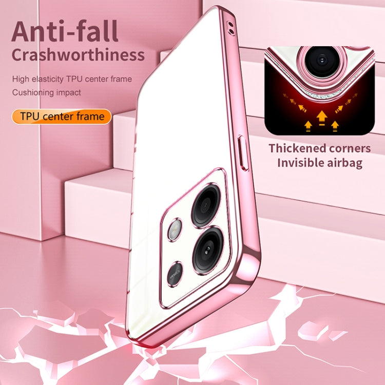 For Xiaomi Redmi Note 13 5G Transparent Plating Fine Hole Phone Case(Gold) - Note 13 Cases by PMC TechLife | Online Shopping South Africa | PMC TechLife
