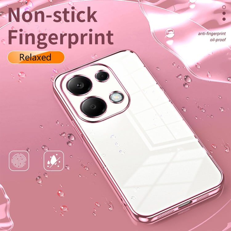 For Xiaomi Redmi Note 13 Pro 4G Transparent Plating Fine Hole Phone Case(Purple) - Note 13 Pro Cases by PMC Jewellery | Online Shopping South Africa | PMC Jewellery | Buy Now Pay Later Mobicred