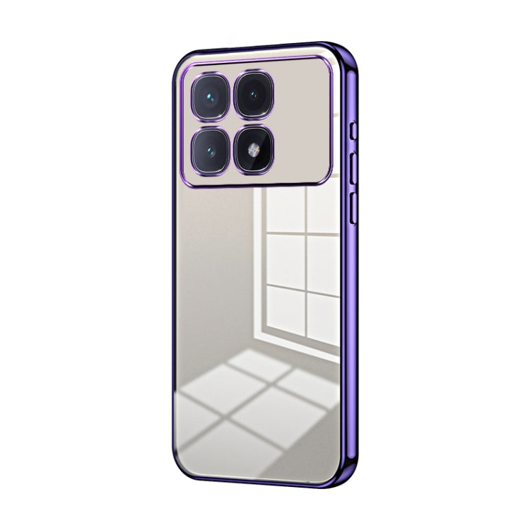 For Xiaomi Redmi K70 Ultra Transparent Plating Fine Hole Phone Case(Purple) - Xiaomi Cases by PMC Jewellery | Online Shopping South Africa | PMC Jewellery | Buy Now Pay Later Mobicred