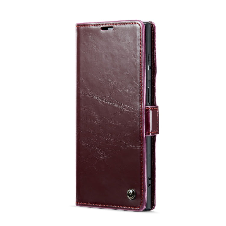 For Samsung Galaxy S24 Ultra 5G CaseMe 003 Crazy Horse Texture Flip Leather Phone Case(Mulberry Red) - Galaxy S24 Ultra 5G Cases by CaseMe | Online Shopping South Africa | PMC Jewellery | Buy Now Pay Later Mobicred