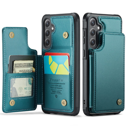 For Samsung Galaxy S24 5G CaseMe C22 PC+TPU Business Style RFID Anti-theft Leather Phone Case(Blue Green) - Galaxy S24 5G Cases by CaseMe | Online Shopping South Africa | PMC Jewellery | Buy Now Pay Later Mobicred