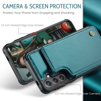 For Samsung Galaxy S24 5G CaseMe C22 PC+TPU Business Style RFID Anti-theft Leather Phone Case(Blue Green) - Galaxy S24 5G Cases by CaseMe | Online Shopping South Africa | PMC Jewellery | Buy Now Pay Later Mobicred