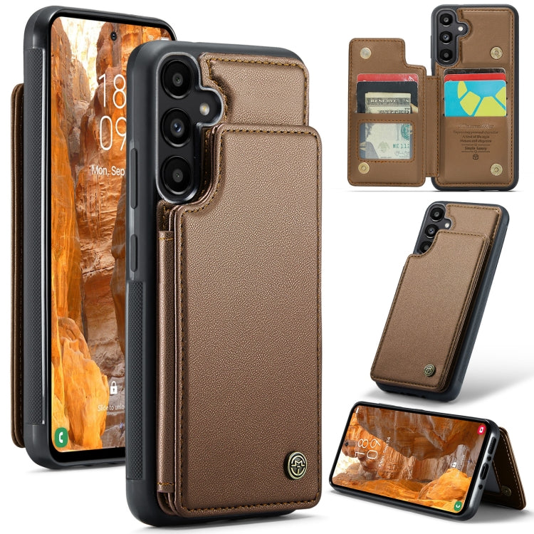 For Samsung Galaxy A35 5G CaseMe C22 PC+TPU Business Style RFID Anti-theft Leather Phone Case(Brown) - Galaxy Phone Cases by CaseMe | Online Shopping South Africa | PMC Jewellery | Buy Now Pay Later Mobicred