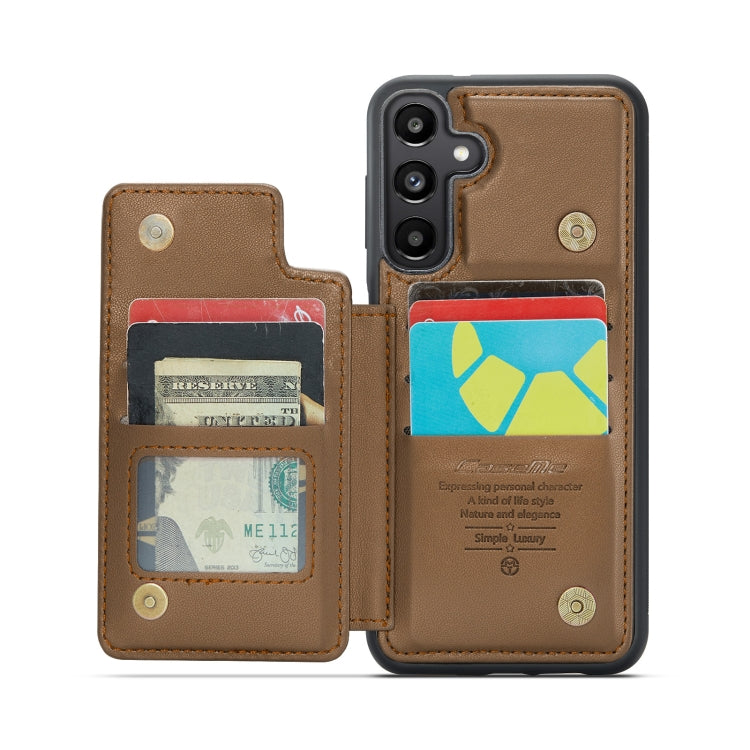 For Samsung Galaxy A35 5G CaseMe C22 PC+TPU Business Style RFID Anti-theft Leather Phone Case(Brown) - Galaxy Phone Cases by CaseMe | Online Shopping South Africa | PMC Jewellery | Buy Now Pay Later Mobicred