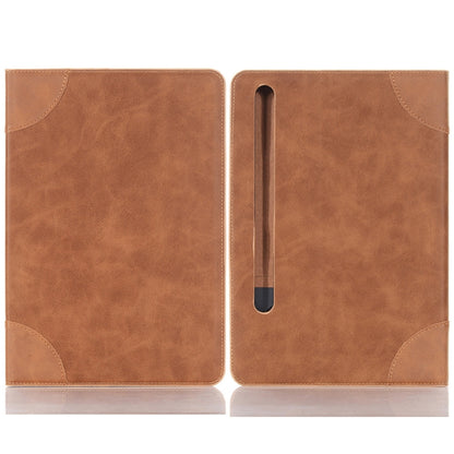 For Samsung Galaxy Tab S9 Retro Book Leather Tablet Case(Light Brown) - Galaxy Tab S9 Cases by PMC Jewellery | Online Shopping South Africa | PMC Jewellery | Buy Now Pay Later Mobicred