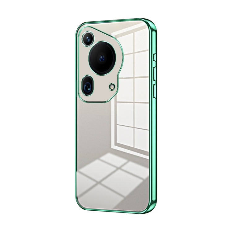 For Huawei Pura 70 Ultra Transparent Plating Fine Hole Phone Case(Green) - Huawei Cases by PMC Jewellery | Online Shopping South Africa | PMC Jewellery | Buy Now Pay Later Mobicred