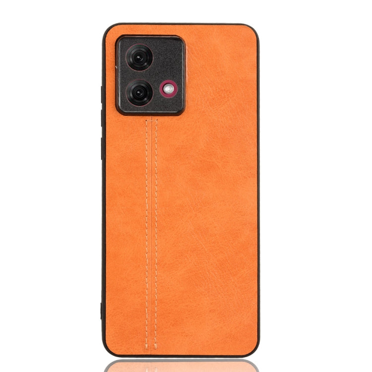 For Motorola Moto G84 5G Cow Pattern Sewing Back Cover Phone Case(Orange) - Motorola Cases by PMC TechLife | Online Shopping South Africa | PMC TechLife