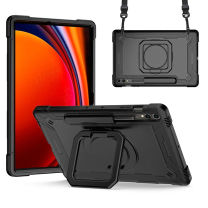 For Samsung Galaxy Tab S9 FE+ / S9+ Handle Robot Silicone Hybrid PC Tablet Case(Black) - Galaxy Tab S9+ Cases by PMC Jewellery | Online Shopping South Africa | PMC Jewellery | Buy Now Pay Later Mobicred