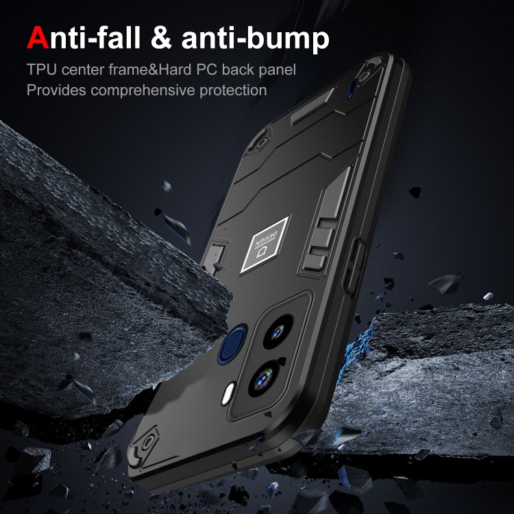 For Tecno Pop 6 2 in 1 Shockproof Phone Case(Black) - Tecno Cases by PMC TechLife | Online Shopping South Africa | PMC TechLife | Buy Now Pay Later Mobicred