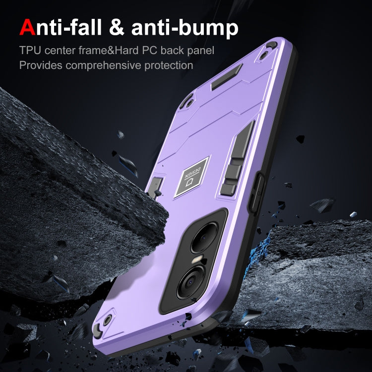 For Tecno Pop 6 Pro 2 in 1 Shockproof Phone Case(Purple) - Tecno Cases by PMC TechLife | Online Shopping South Africa | PMC TechLife | Buy Now Pay Later Mobicred