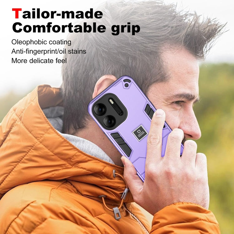For Tecno Pop 7 Pro 2 in 1 Shockproof Phone Case(Purple) - Tecno Cases by PMC TechLife | Online Shopping South Africa | PMC TechLife | Buy Now Pay Later Mobicred