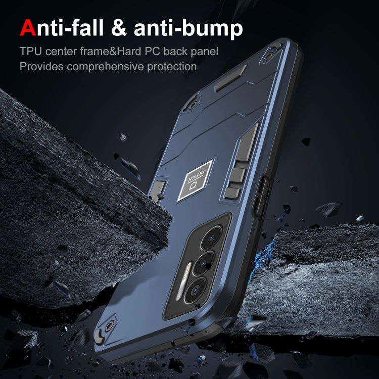 For Tecno Pova 3 2 in 1 Shockproof Phone Case(Blue) - Tecno Cases by PMC TechLife | Online Shopping South Africa | PMC TechLife | Buy Now Pay Later Mobicred