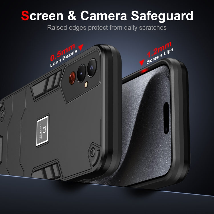 For Tecno Pova 4 2 in 1 Shockproof Phone Case(Black) - Tecno Cases by PMC TechLife | Online Shopping South Africa | PMC TechLife | Buy Now Pay Later Mobicred