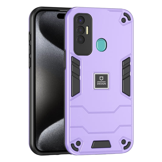 For Tecno Spark 7P 2 in 1 Shockproof Phone Case(Purple) - Tecno Cases by PMC Jewellery | Online Shopping South Africa | PMC Jewellery | Buy Now Pay Later Mobicred