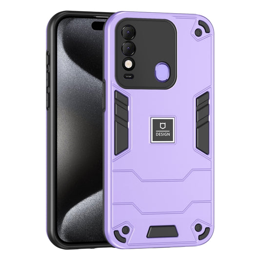 For Tecno Spark 8 2 in 1 Shockproof Phone Case(Purple) - Tecno Cases by PMC Jewellery | Online Shopping South Africa | PMC Jewellery | Buy Now Pay Later Mobicred