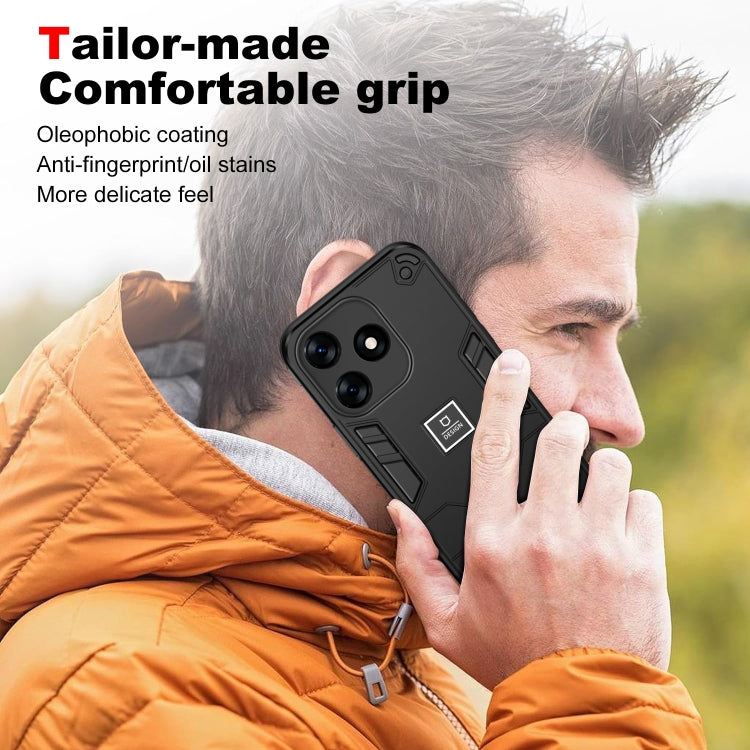 For Tecno Spark 10 2 in 1 Shockproof Phone Case(Black) - Tecno Cases by PMC Jewellery | Online Shopping South Africa | PMC Jewellery | Buy Now Pay Later Mobicred