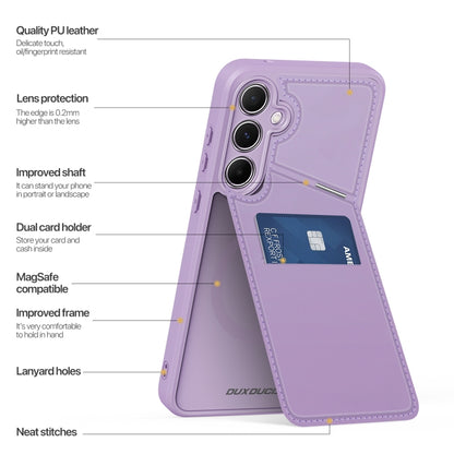 For Samsung Galaxy S25 5G DUX DUCIS Rafi II Series MagSafe Magnetic Holder RFID Phone Case(Purple) - Galaxy S25 5G Cases by DUX DUCIS | Online Shopping South Africa | PMC Jewellery | Buy Now Pay Later Mobicred