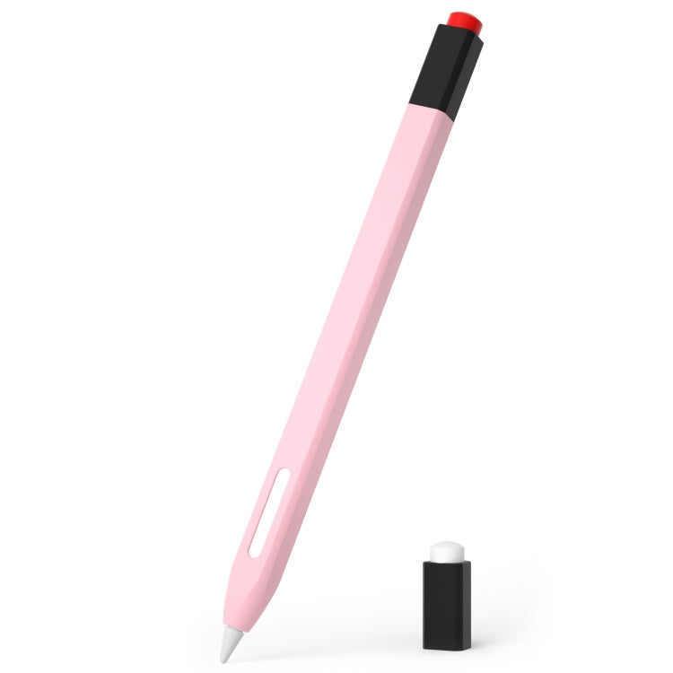 For Apple Pencil 2 Retro Pencil Style Stylus Pen Protective Case(Pink) - Pencil Accessories by PMC Jewellery | Online Shopping South Africa | PMC Jewellery | Buy Now Pay Later Mobicred