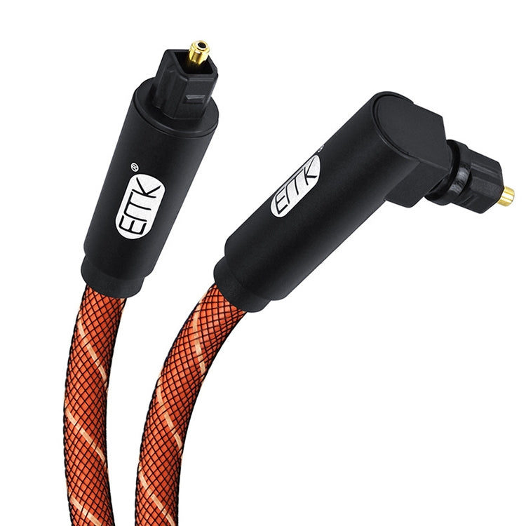 EMK 90 Degree Swivel Adjustable Right Angled 360 Degrees Rotatable Plug Nylon Woven Mesh Optical Audio Cable, Cable Length:5m(Orange) - free shipping - PMC Jewellery - Order now!