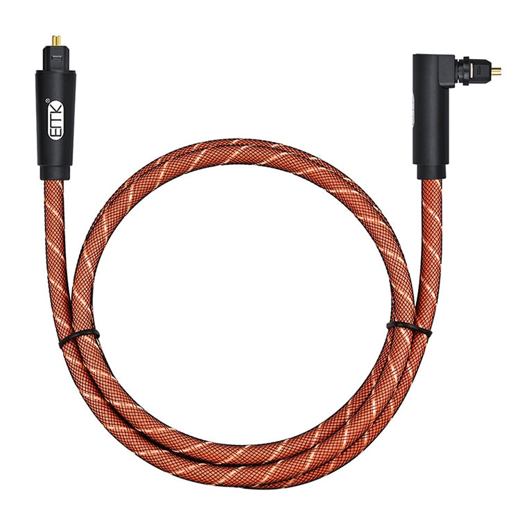 EMK 90 Degree Swivel Adjustable Right Angled 360 Degrees Rotatable Plug Nylon Woven Mesh Optical Audio Cable, Cable Length:5m(Orange) - free shipping - PMC Jewellery - Order now!