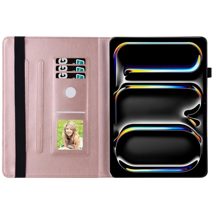 For iPad Pro 11 2024 Big Butterfly Embossed Leather Tablet Case(Rose Gold) - iPad Pro 11 2024 Cases by PMC TechLife | Online Shopping South Africa | PMC TechLife | Buy Now Pay Later Mobicred