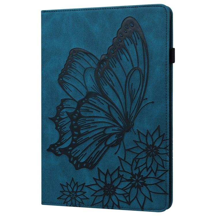 For iPad Pro 13 2024 Big Butterfly Embossed Leather Tablet Case(Blue) - iPad Pro 13 2024 Cases by PMC TechLife | Online Shopping South Africa | PMC TechLife | Buy Now Pay Later Mobicred
