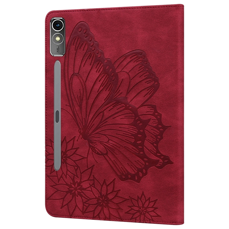 For Lenovo Tab P12 / Xiaoxin Pad Pro 12.7 Big Butterfly Embossed Leather Tablet Case(Red) - Lenovo by PMC TechLife | Online Shopping South Africa | PMC TechLife | Buy Now Pay Later Mobicred