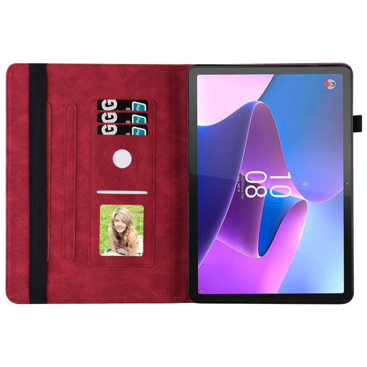 For Lenovo Tab P12 / Xiaoxin Pad Pro 12.7 Big Butterfly Embossed Leather Tablet Case(Red) - Lenovo by PMC TechLife | Online Shopping South Africa | PMC TechLife | Buy Now Pay Later Mobicred