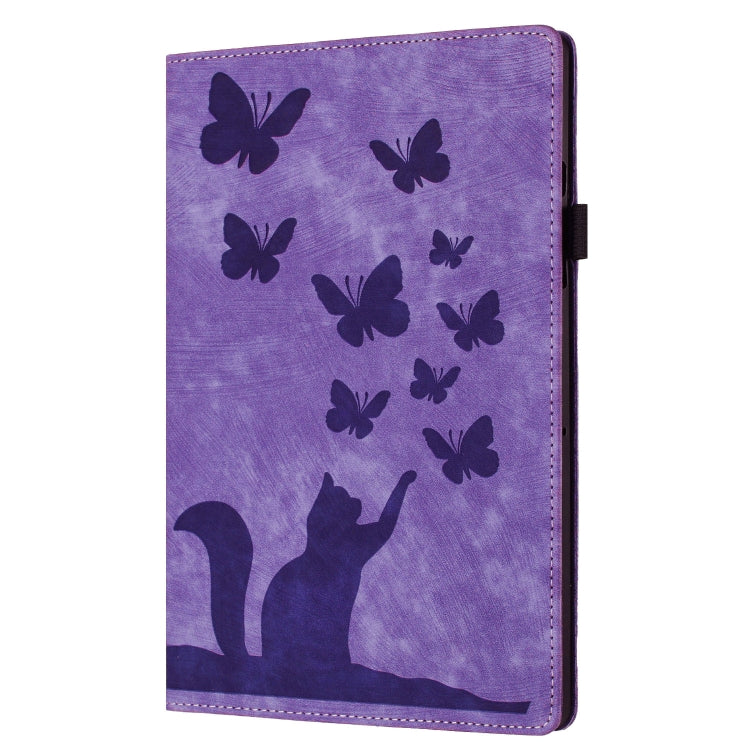 For iPad Pro 11 2024 Butterfly Cat Embossing Leather Tablet Case(Purple) - iPad Pro 11 2024 Cases by PMC Jewellery | Online Shopping South Africa | PMC Jewellery | Buy Now Pay Later Mobicred