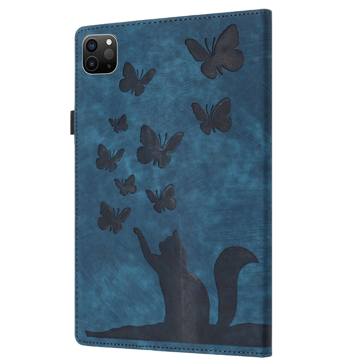 For iPad Pro 13 2024 Butterfly Cat Embossing Leather Tablet Case(Dark Blue) - iPad Pro 13 2024 Cases by PMC Jewellery | Online Shopping South Africa | PMC Jewellery | Buy Now Pay Later Mobicred